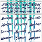 Custom White Navy Blue-Aqua 3D Esports Performance T-Shirt