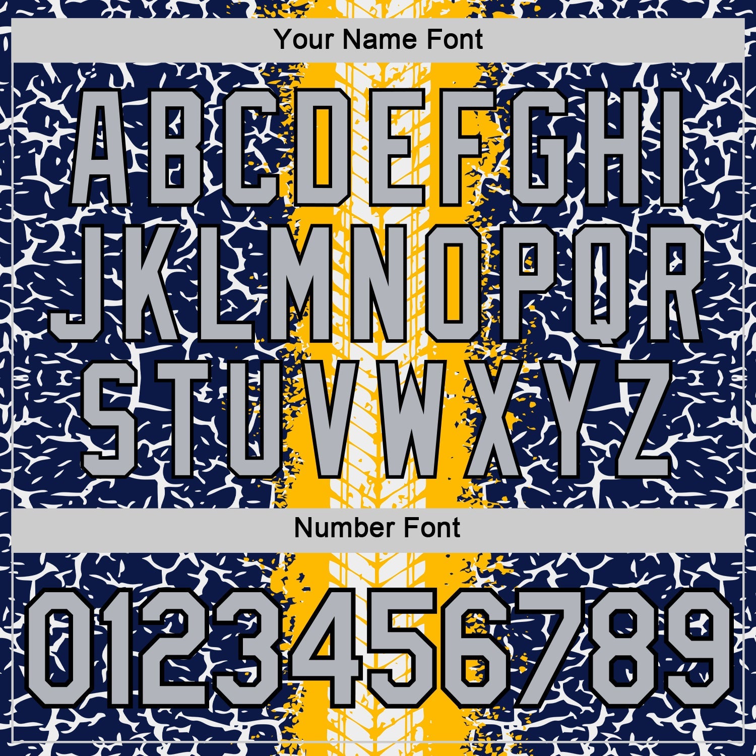 Custom Navy Light Gray Gold-Black 3D Esports Performance T-Shirt