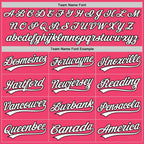 Custom Neon Pink White-Blue 3D Pattern Design Father's Day Family Love Authentic Baseball Jersey