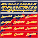 Custom Navy Gold-Fire Red 3D Esports Performance T-Shirt