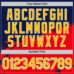 Custom Navy Gold-Fire Red 3D Esports Performance T-Shirt