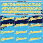 Custom Sky Blue Gold Navy-Gray 3D Esports Performance T-Shirt