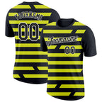 Custom Black Neon Yellow-White 3D Esports Performance T-Shirt