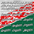 Custom White Red Kelly Green-Black 3D Mexico Authentic Baseball Jersey