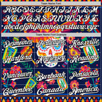 Custom Navy White-Black 3D Mexican Festival Flower Skull With Sombrero Cinco de Mayo Authentic Baseball Jersey