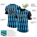 Custom Black Sky Blue-White 3D Esports Performance T-Shirt