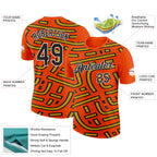 Custom Orange Black-Gold 3D Esports Performance T-Shirt