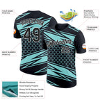 Custom Black Ice Blue-White 3D Esports Performance T-Shirt