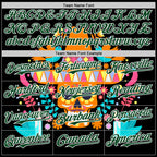 Custom Black Green-White 3D Mexican Festival Flower Skull With Sombrero Cinco de Mayo Authentic Baseball Jersey