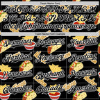 Custom Black White 3D Mexican Festival Nachos And Tacos Cinco de Mayo Authentic Baseball Jersey