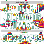 Custom White Kelly Green 3D Mexican Festival Sombrero Cinco de Mayo Authentic Baseball Jersey