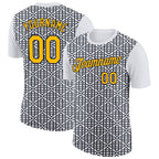Custom White Gold Black-Navy 3D Esports Performance T-Shirt