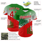 Custom Green Red-White 3D Mexico Authentic Baseball Jersey