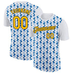Custom White Gold Blue-Black 3D Esports Performance T-Shirt