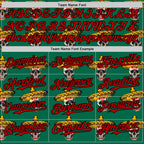 Custom Kelly Green Red-Black 3D Mexican Festival Skull With Sombrero Cinco de Mayo Authentic Baseball Jersey