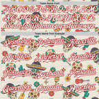 Custom Cream White-Red 3D Mexican Festival Cactus Skull With Sombrero Cinco de Mayo Authentic Baseball Jersey