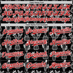Custom Black Red-White 3D Mexican Cactus Authentic Baseball Jersey