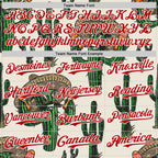 Custom Cream Red-White 3D Mexican Cactus Authentic Baseball Jersey
