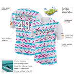 Custom White Lakes Blue Deep Pink-Black 3D Esports Performance T-Shirt