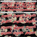 Custom Black Red-White 3D Mexican Skull Authentic Baseball Jersey