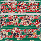 Custom Kelly Green Red-White 3D Mexican Skull Authentic Baseball Jersey