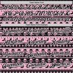 Custom Black Light Pink-White 3D Gothic Skull Authentic Baseball Jersey