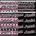 Custom Black Light Pink-White 3D Gothic Skull Authentic Baseball Jersey