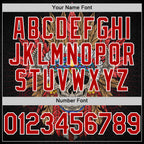 Custom Black Red-White 3D Apache Skull Authentic Baseball Jersey