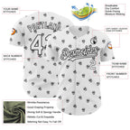 Custom White Black 3D Skull Authentic Baseball Jersey