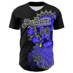 Custom Black White 3D Zombie Skull Authentic Baseball Jersey