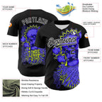 Custom Black White 3D Zombie Skull Authentic Baseball Jersey