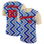 Custom Cream Fire Red Thunder Blue-Black 3D Esports Performance T-Shirt