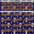 Custom Blue Dark Purple-Gold 3D Apache Skull Authentic Baseball Jersey