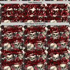 Custom Black Red 3D Skeleton And Flower Authentic Baseball Jersey