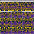 Custom Purple Navy-Gold 3D Skull Authentic Baseball Jersey