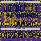 Custom Purple Navy-Gold 3D Skull Authentic Baseball Jersey