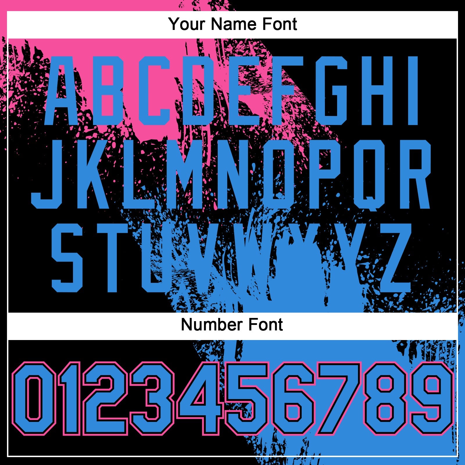 Custom Pink Electric Blue-Black 3D Pattern Design Abstract Brush Stroke Authentic Baseball Jersey