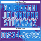 Custom Electric Blue Purple-White 3D Pattern Design Abstract Brush Stroke Authentic Baseball Jersey