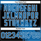 Custom Blue Black-White 3D Pattern Design Abstract Brush Stroke Authentic Baseball Jersey