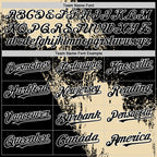 Custom Cream Black-White 3D Pattern Design Abstract Brush Stroke Authentic Baseball Jersey