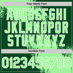 Custom Pea Green Green-White 3D Pattern Design Abstract Brush Stroke Authentic Baseball Jersey