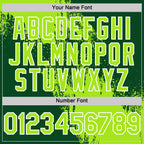 Custom Neon Green Green-White 3D Pattern Design Abstract Brush Stroke Authentic Baseball Jersey