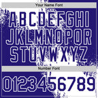 Custom White Dark Purple 3D Pattern Design Abstract Brush Stroke Authentic Baseball Jersey