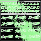 Custom Pea Green Black-White 3D Pattern Design Abstract Brush Stroke Authentic Baseball Jersey