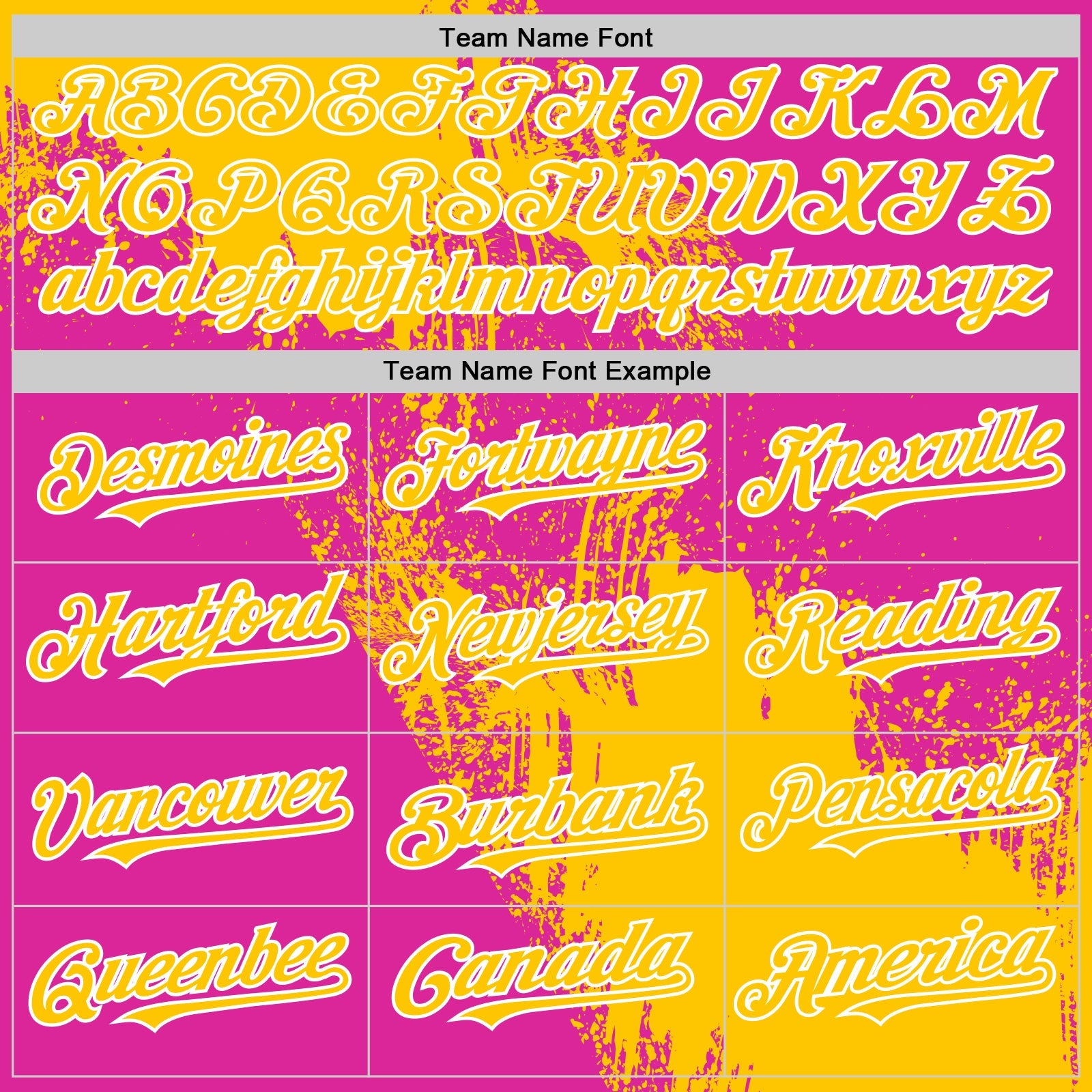 Custom Yellow Deep Pink-White 3D Pattern Design Abstract Brush Stroke Authentic Baseball Jersey