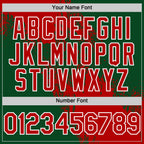 Custom Red Green-White 3D Pattern Design Abstract Brush Stroke Authentic Baseball Jersey