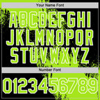 Custom Neon Green Black-White 3D Pattern Design Abstract Brush Stroke Authentic Baseball Jersey