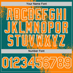 Custom Bay Orange Teal-White 3D Pattern Design Abstract Brush Stroke Authentic Baseball Jersey