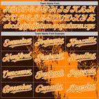 Custom Bay Orange Brown-White 3D Pattern Design Abstract Brush Stroke Authentic Baseball Jersey