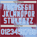 Custom Light Blue Crimson-White 3D Pattern Design Abstract Brush Stroke Authentic Baseball Jersey